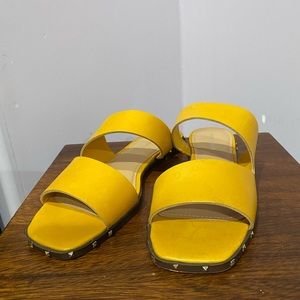 Mustard studded sandals